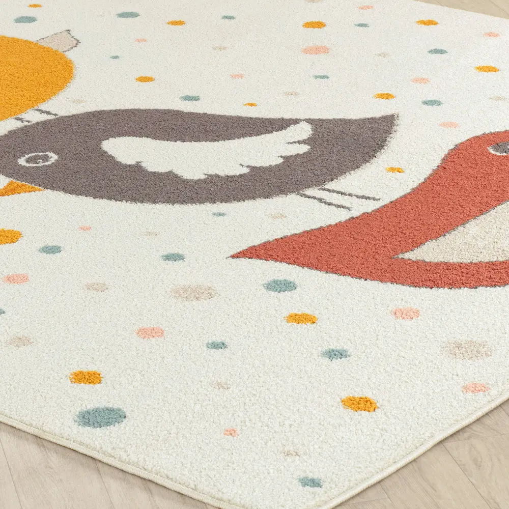 Pioupiou Kids Modern Yellow/Blue/Brown Bedroom Rug - Image 12