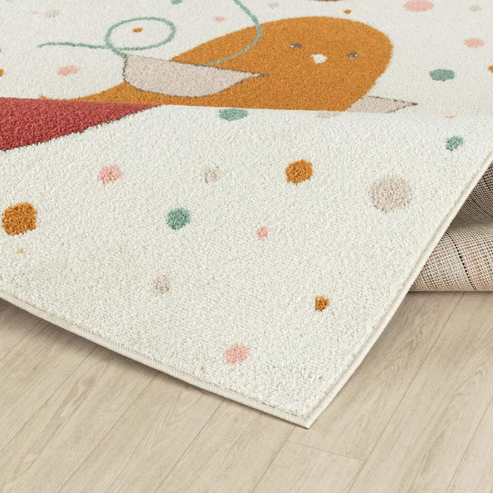 Pioupiou Kids Modern Yellow/Blue/Brown Bedroom Rug - Image 13