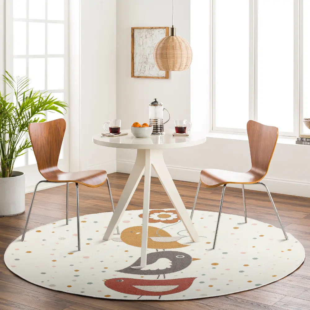 Pioupiou Kids Modern Yellow/Blue/Brown Bedroom Rug - Image 7