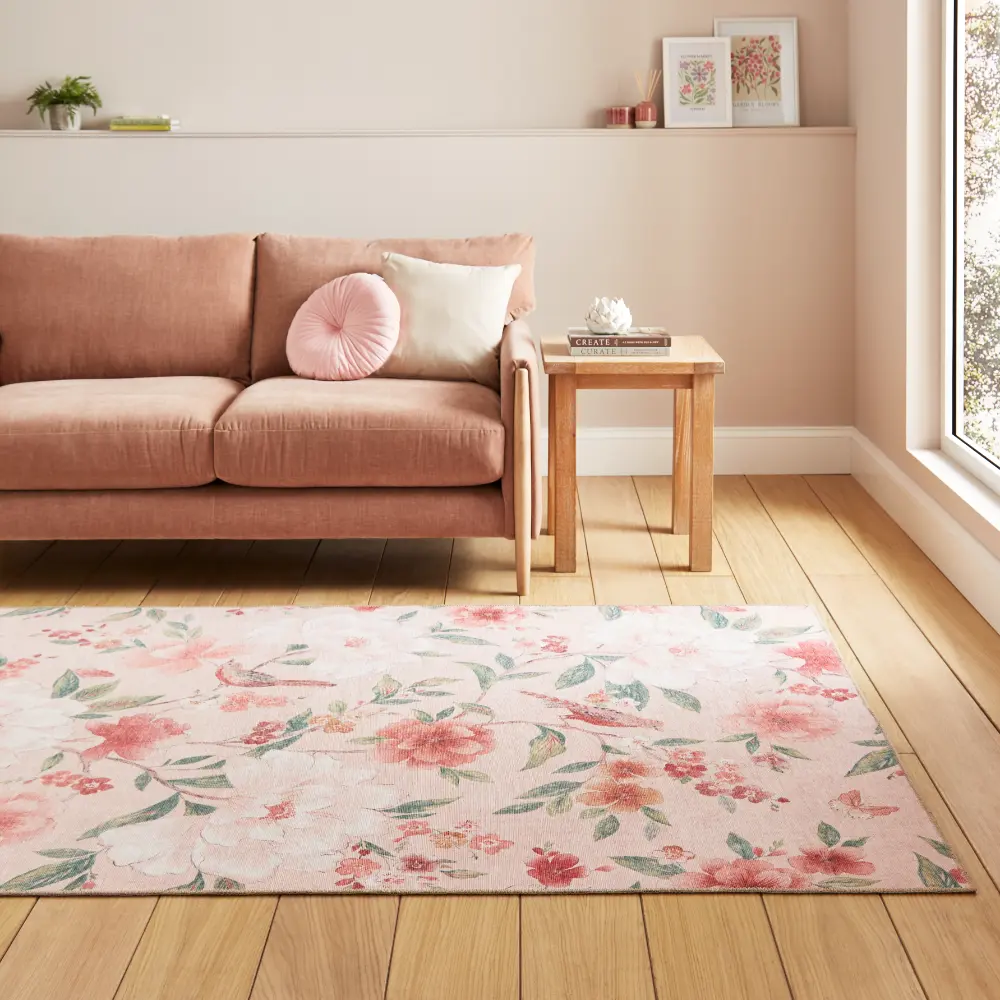 Catherine Lansfield Pippa Floral Blush - Washable - Image 2