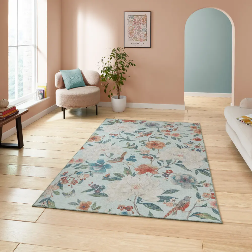 Catherine Lansfield Pippa Floral Blue - Washable