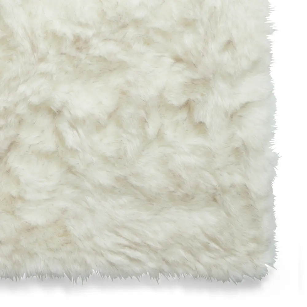 Polar Plush White/Grey Soft Shaggy Rug - Image 4