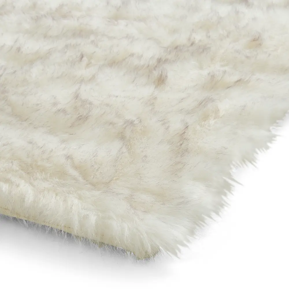 Polar Plush White/Grey Soft Shaggy Rug - Image 6