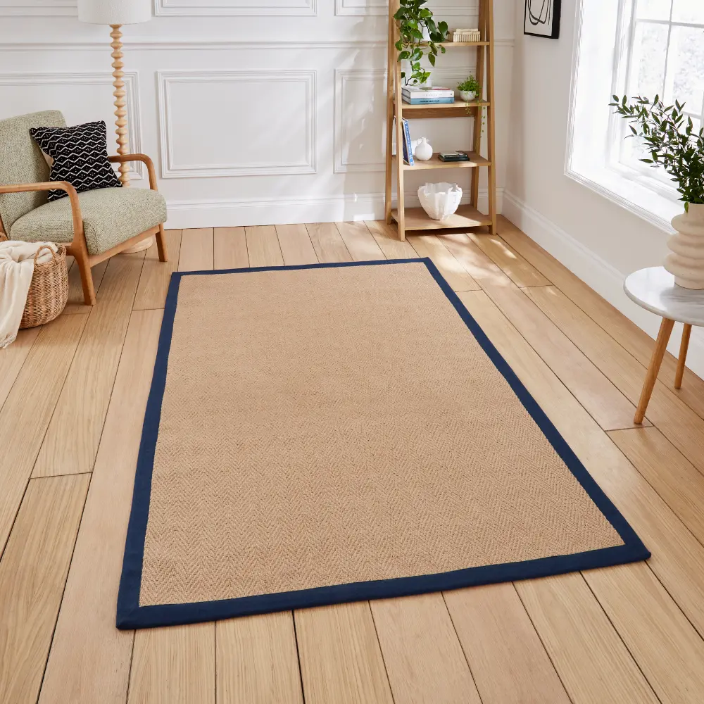 Portland Jute Border Navy