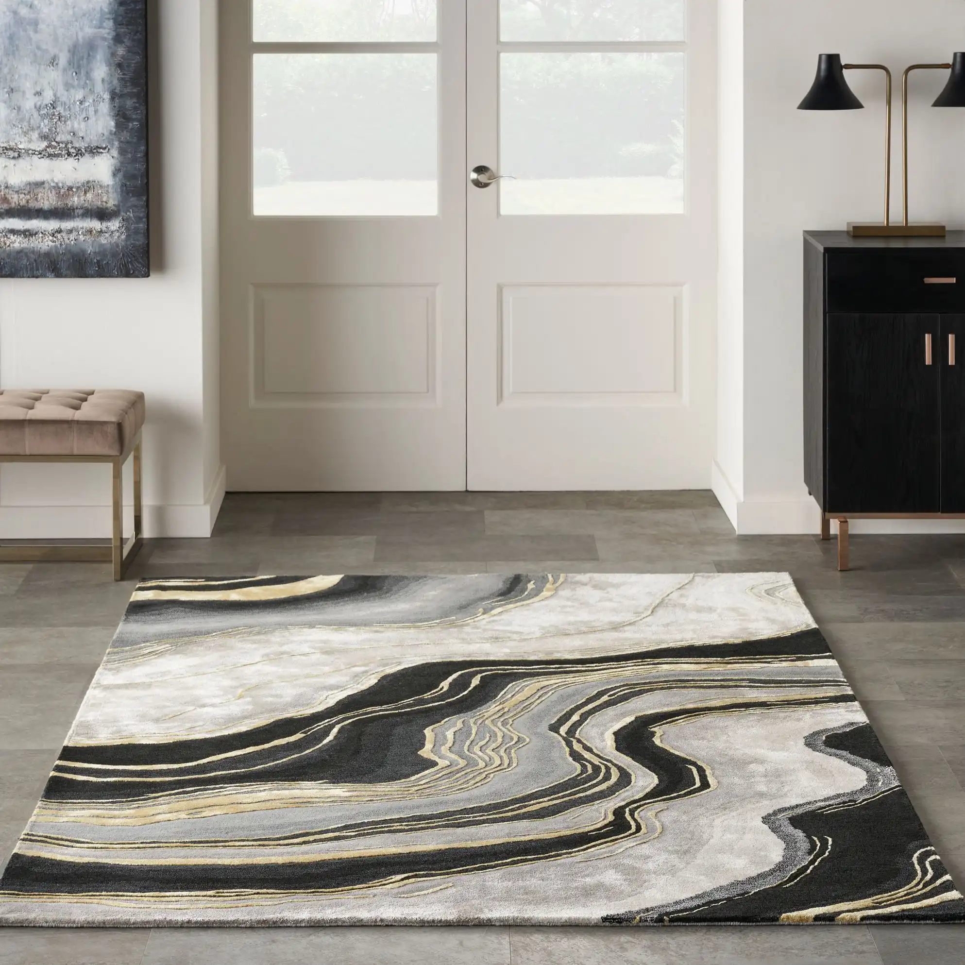 Prismatic PRS31 Charcoal Grey Rug