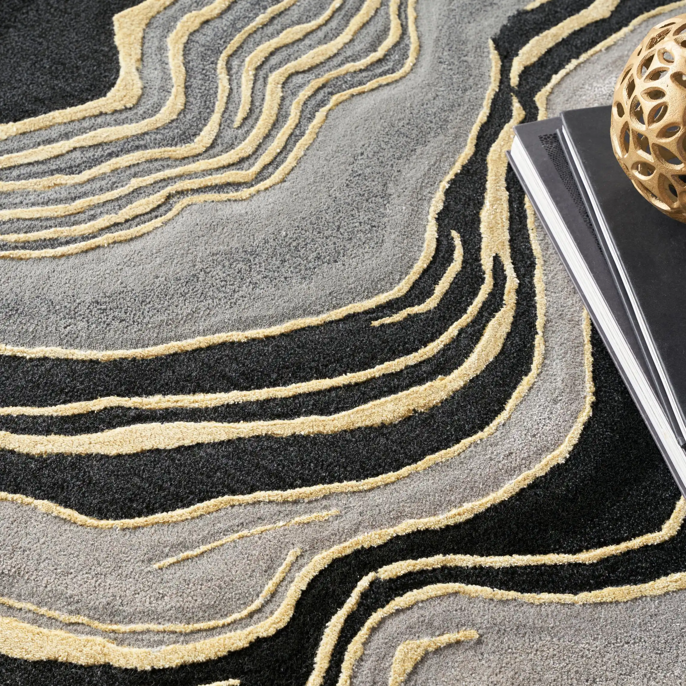 Prismatic PRS31 Charcoal Grey Rug - Image 3