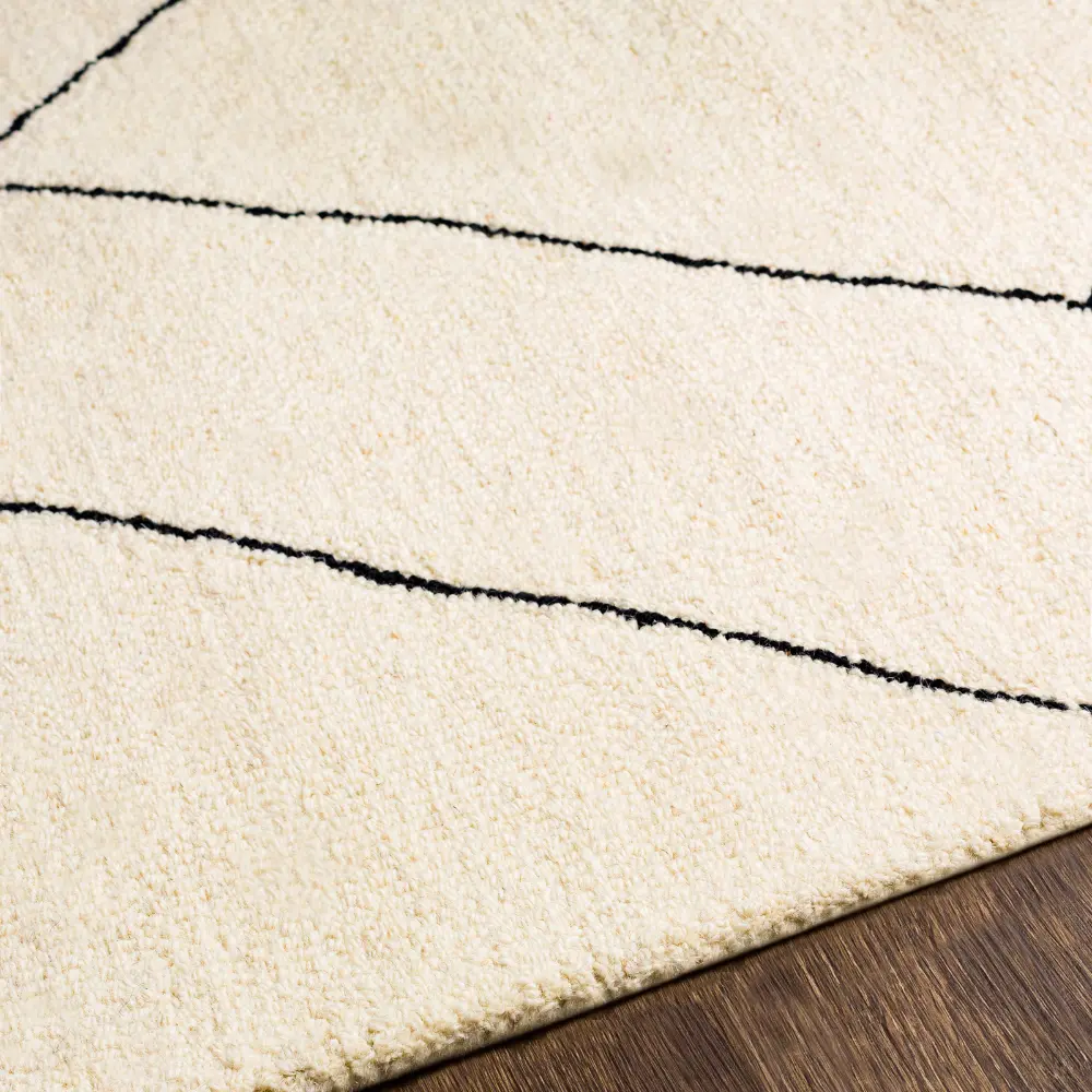 Priya Hand-Tufted Global Wool Cream Rug - Image 3