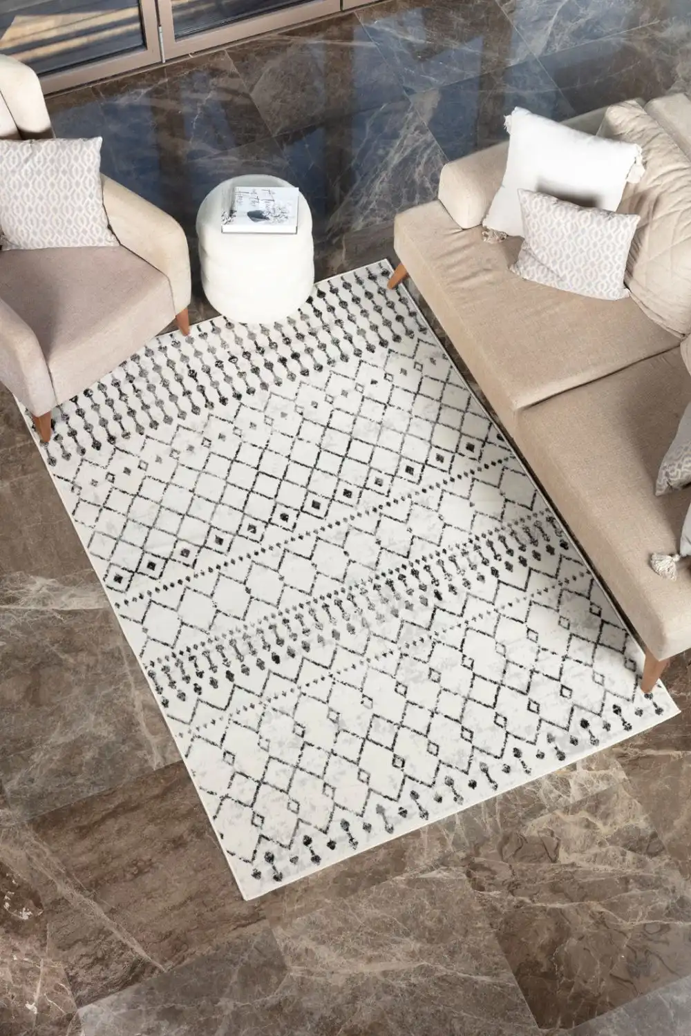 Leonor Berber Geometric Light Grey Rug - Image 5