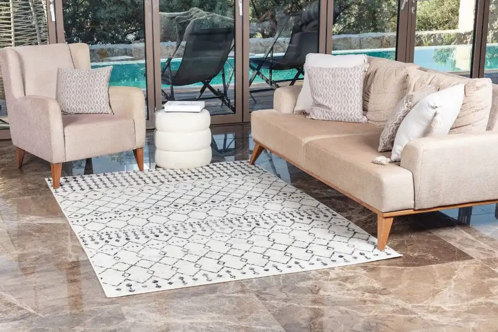 Leonor Berber Geometric Light Grey Rug - Image 6