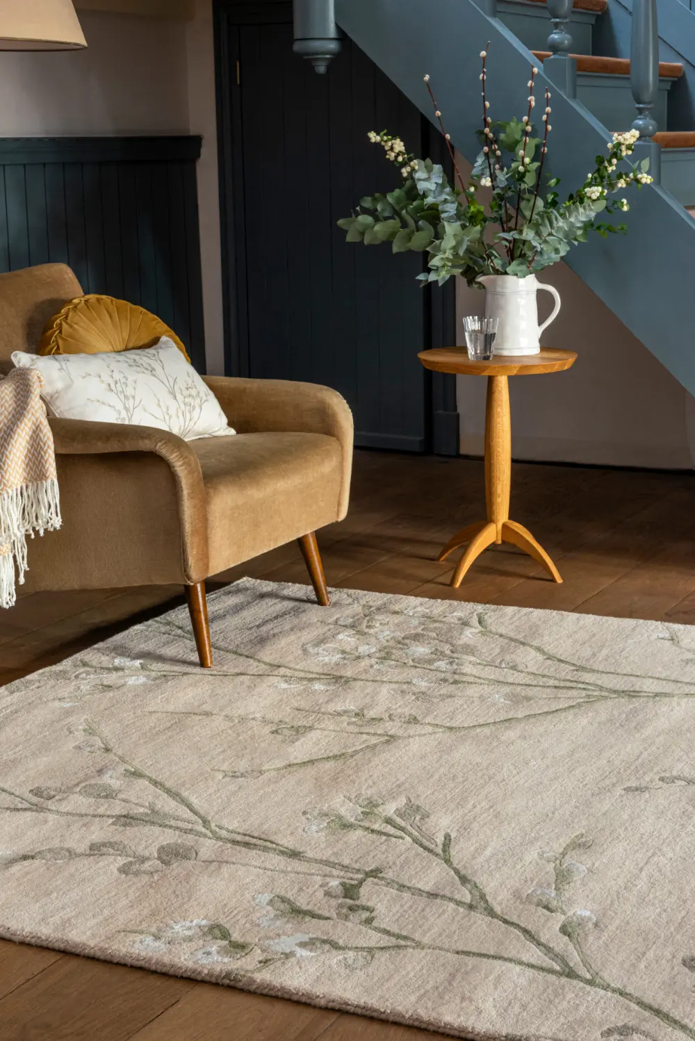 Pussy Willow Laura Ashley Hedgerow Green 079807 Rug