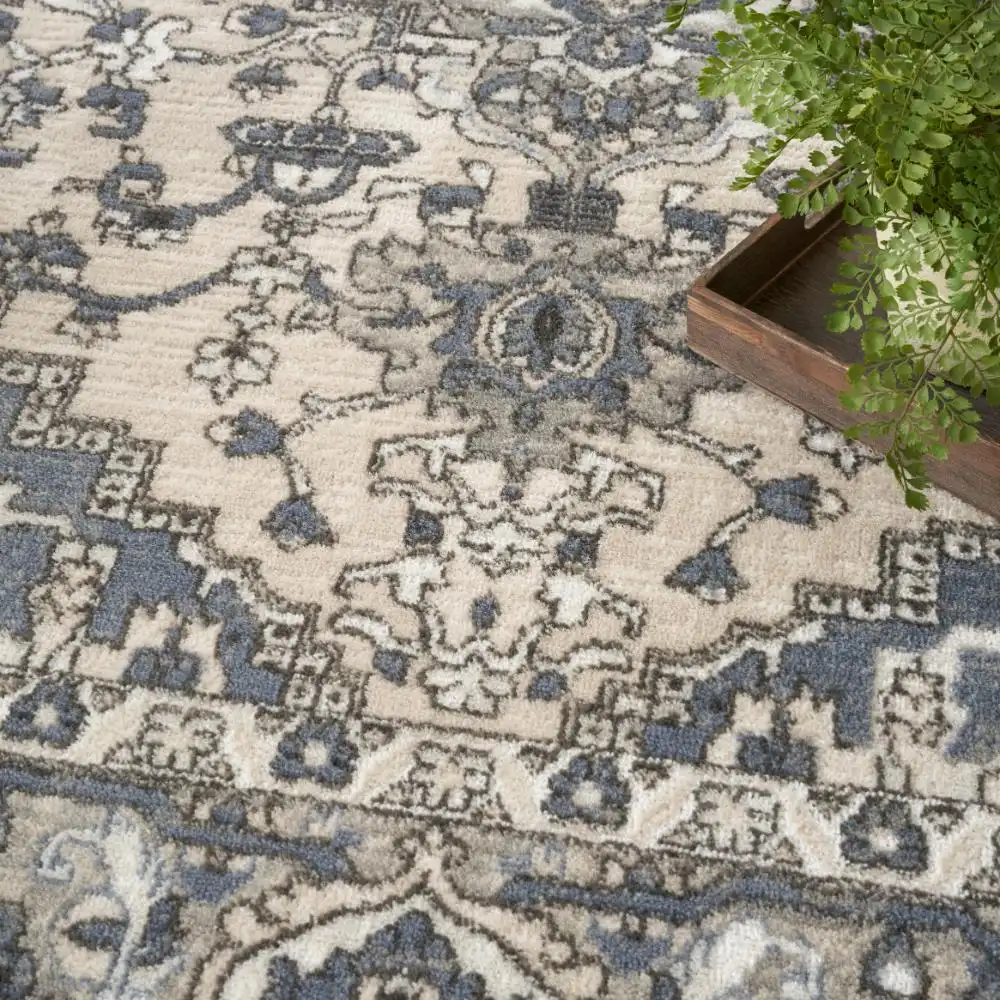 Quarry QUA05 Ivory Blue Rug - Image 4