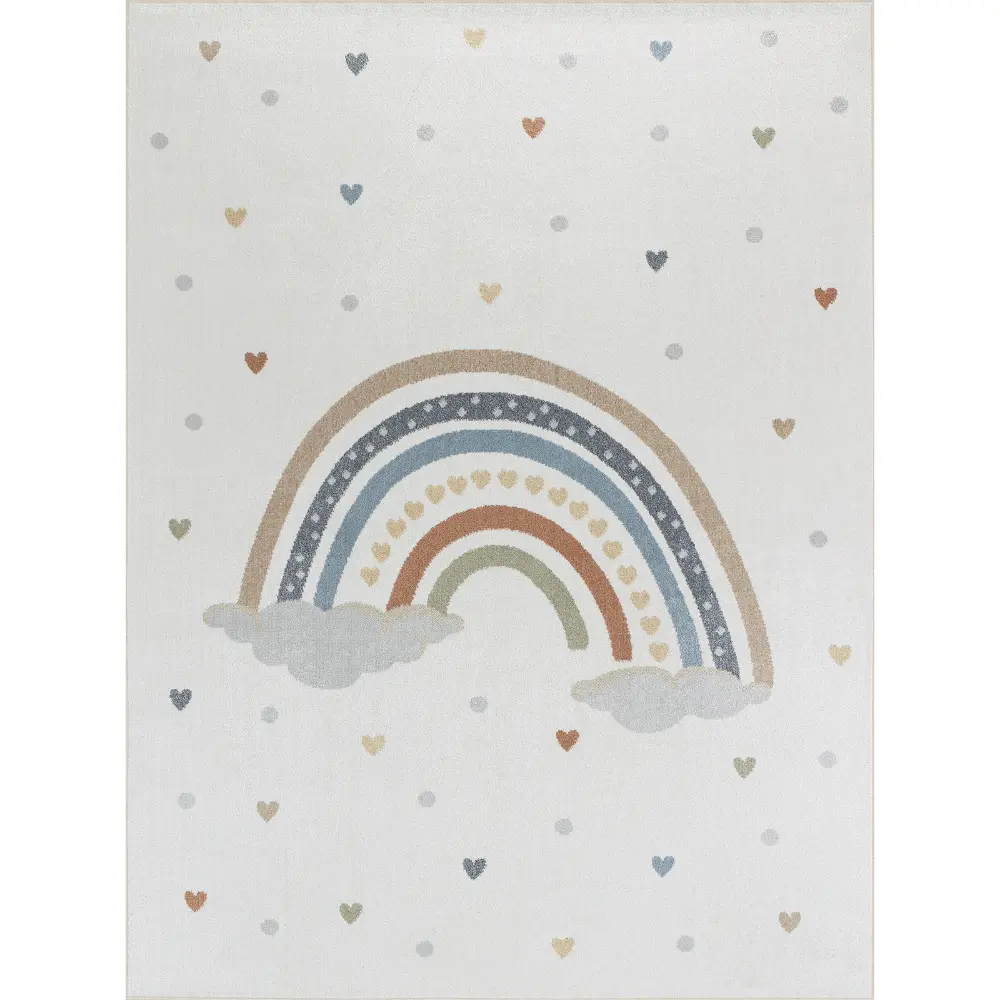 Raini-Bow Kids Machine Washable Multicolour Bedroom Rug - Image 6