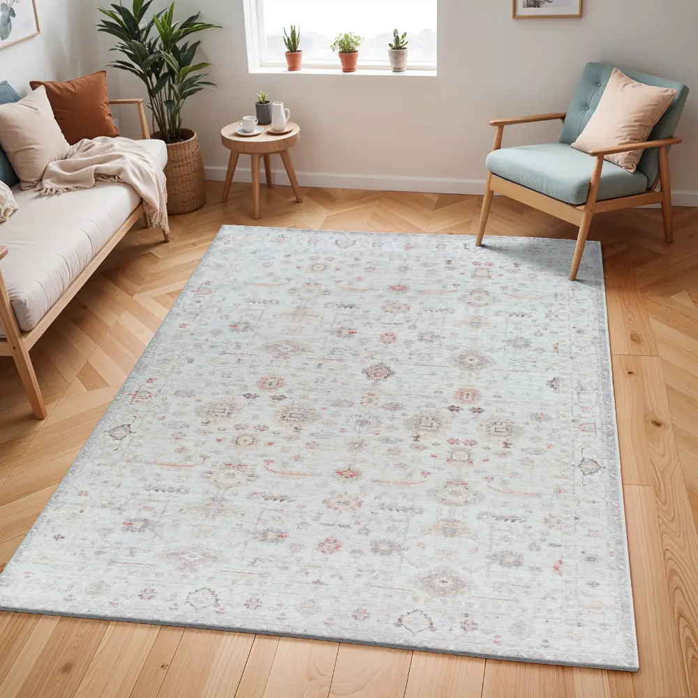Spokane Our Pnw Home X Livabliss Vintage Oriental Boho Ivory/Rust Rug