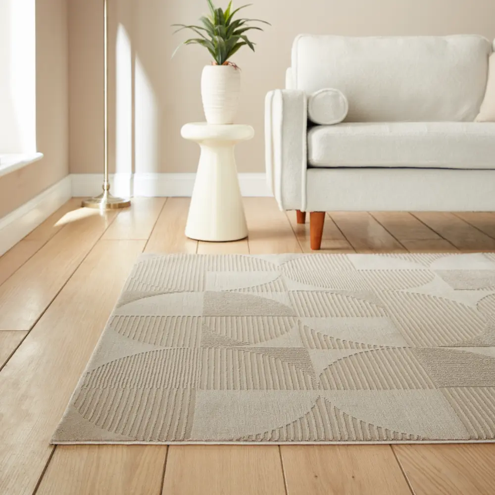 Catherine Lansfield Retro Circles Natural - Washable