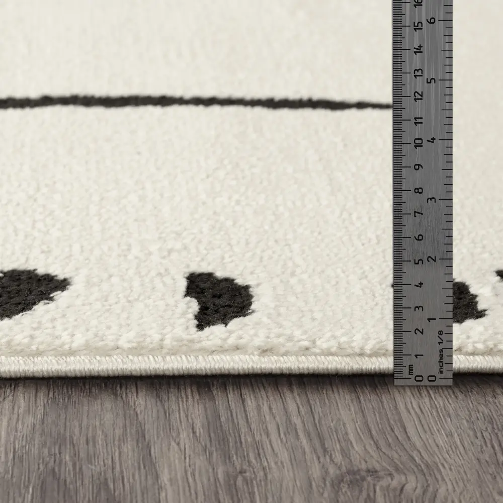 Rita Scandi Modern High Pile Black Rug - Image 7