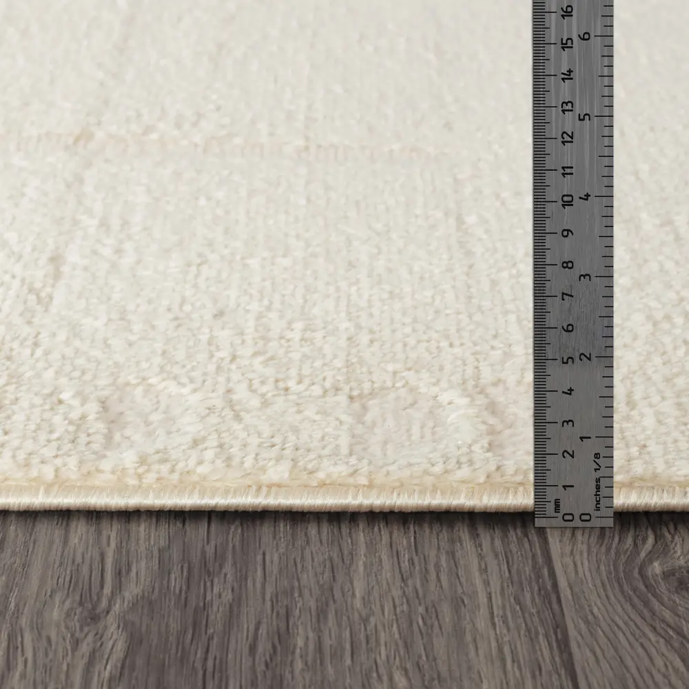 Rita Scandi Modern High Pile Off-White Rug - Image 5