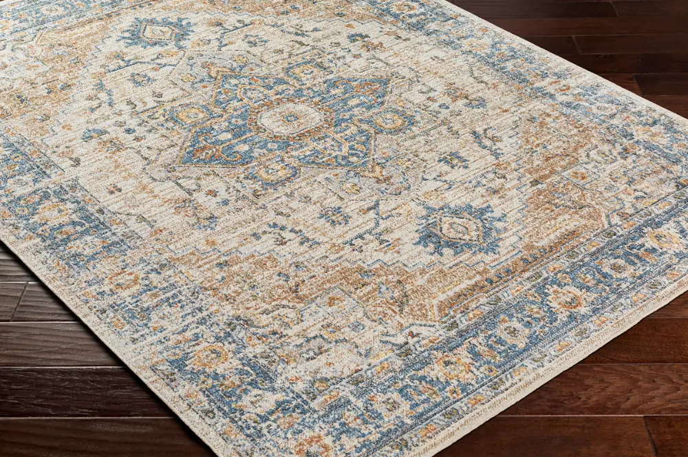 River Machine Washable Oriental Boho Beige Rug - Image 6