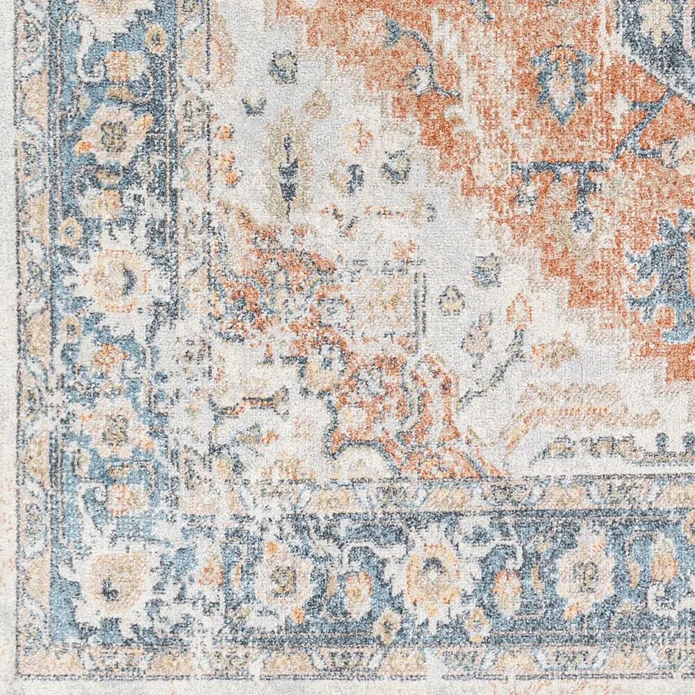 River Machine Washable Oriental Boho Burnt Orange Rug - Image 7