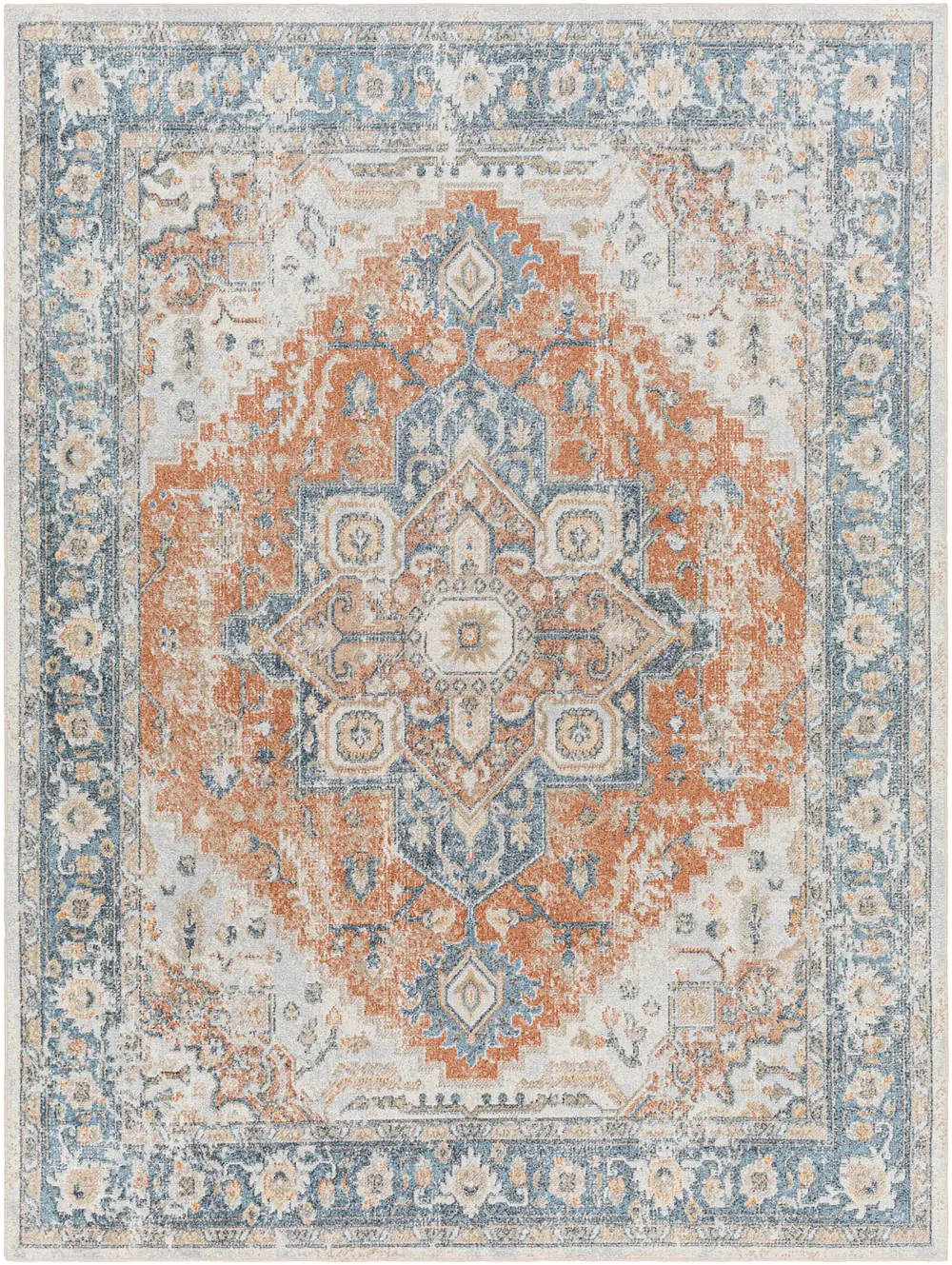 River Machine Washable Oriental Boho Burnt Orange Rug - Image 8