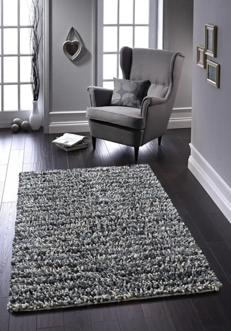 Rocks Shaggy Grey Rug