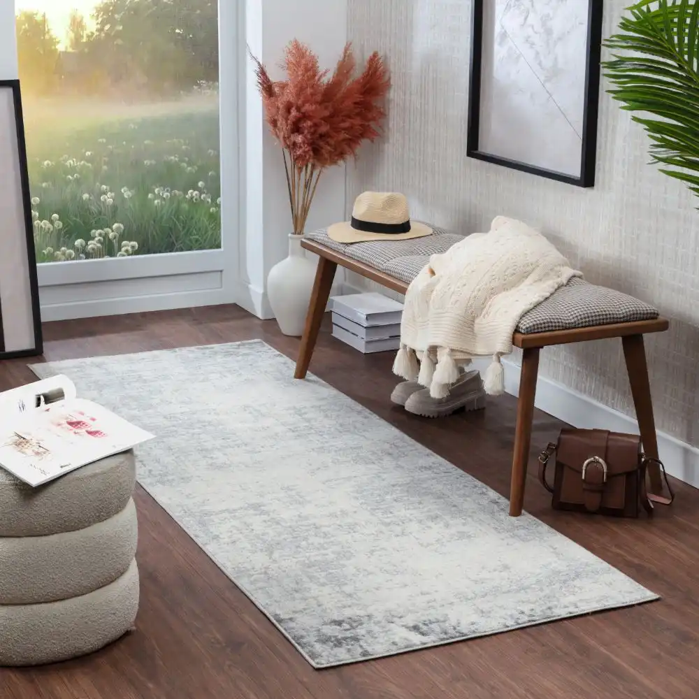Alix Abstract Modern Marble Charcoal Rug - Image 4
