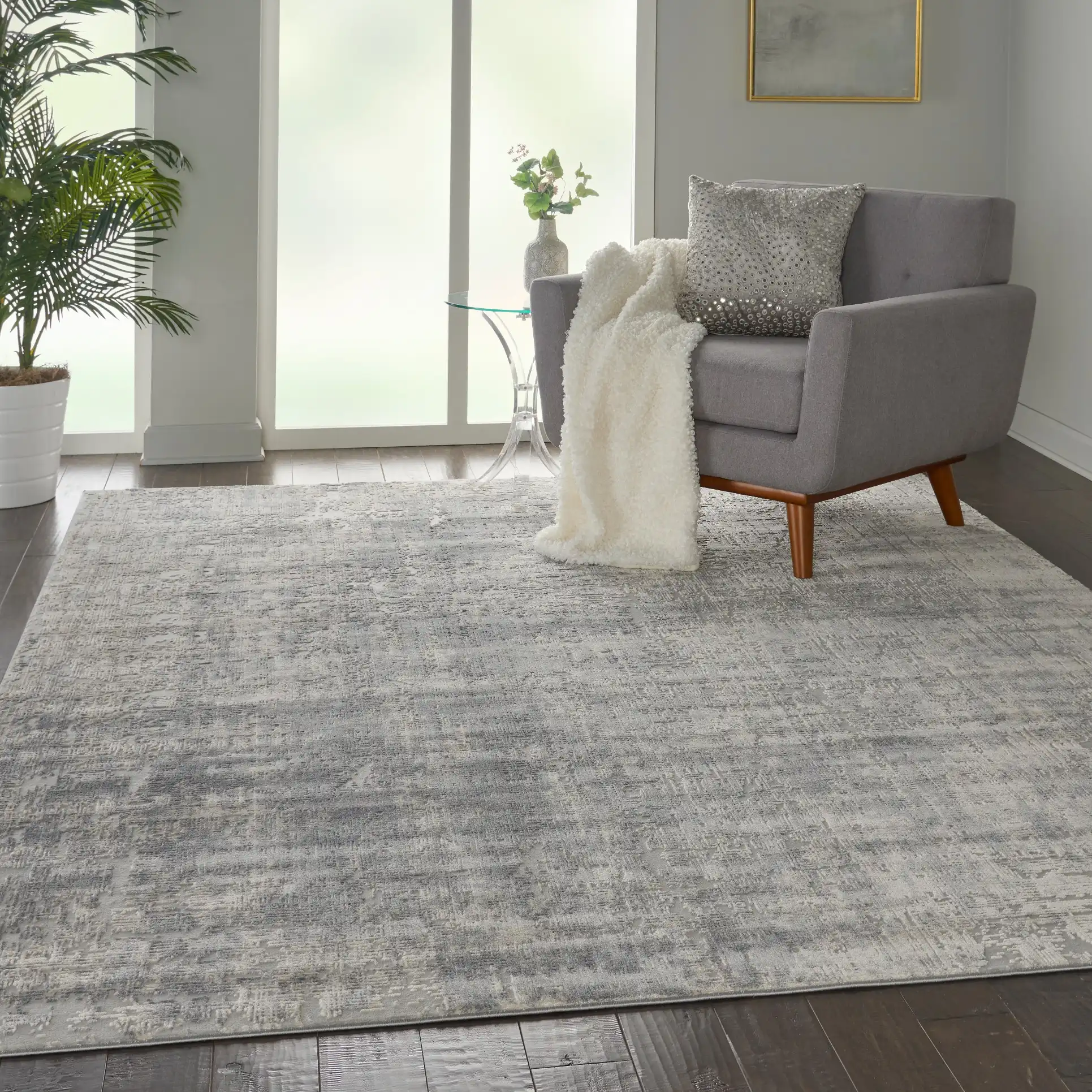 Rustic Textures RUS01 Ivory Silver Rug