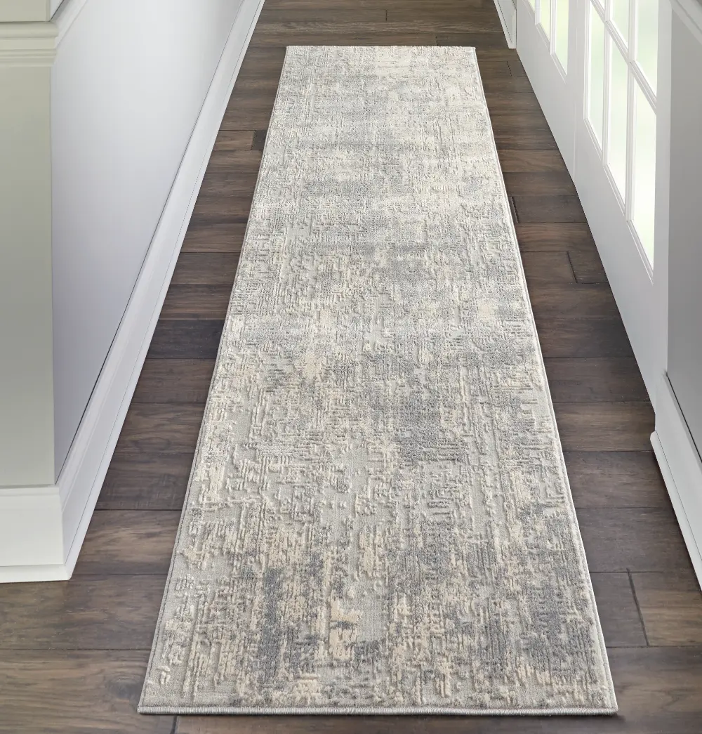 Rustic Textures RUS01 Ivory Silver Rug - Image 6