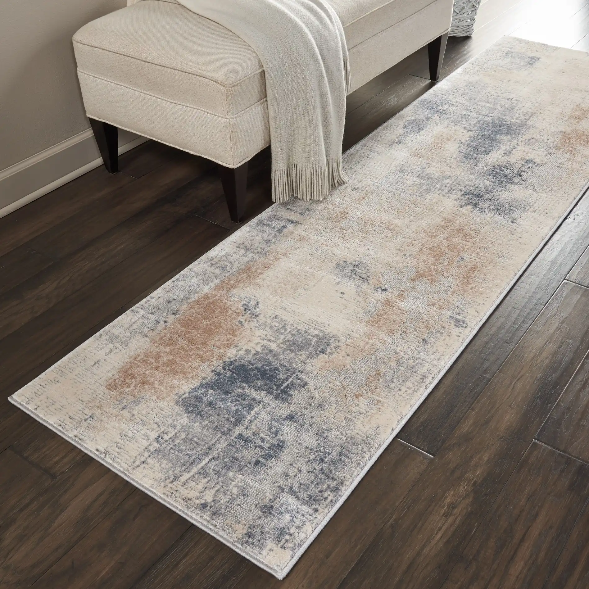 Rustic Textures RUS02 Beige Grey Rug - Image 4