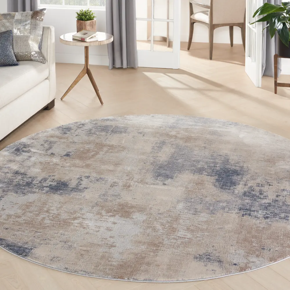 Rustic Textures RUS02 Beige Grey Rug - Image 5