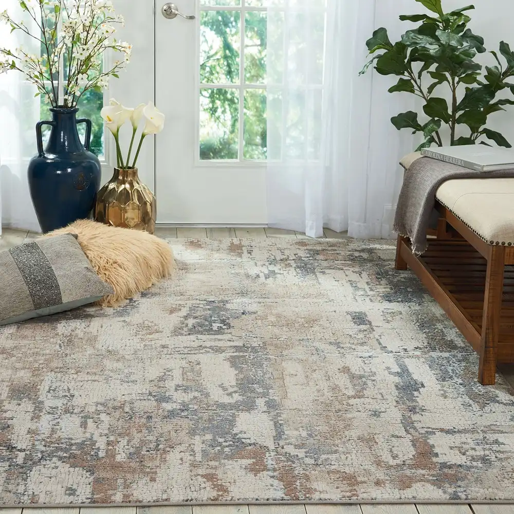 Rustic Textures RUS06 Beige Grey Rug