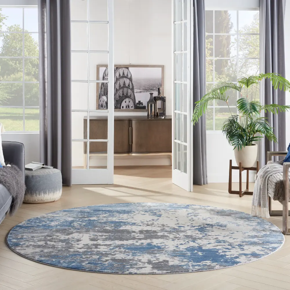 Rustic Textures RUS08 Grey Blue Rug - Image 12