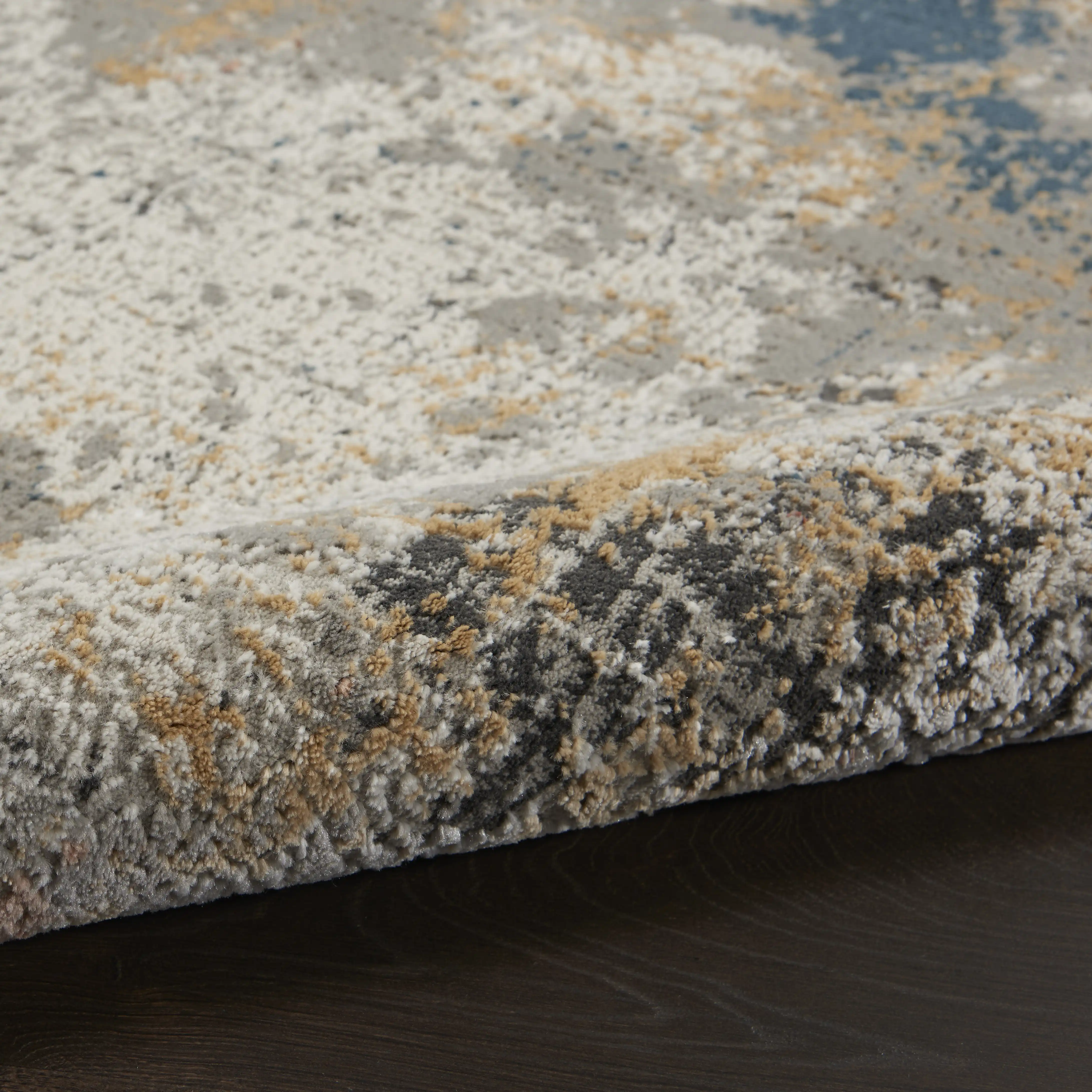 Rustic Textures RUS13 Grey Blue Rug - Image 3