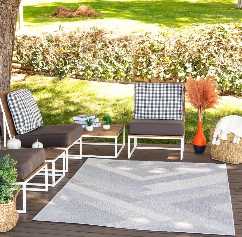 RVL Indoor Outdoor ABBY 2319 Grey Rug - Image 3