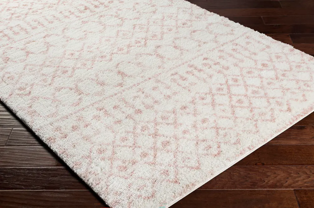 Saanjh Shaggy Global Plush Pile Pale Pink Rug - Image 10
