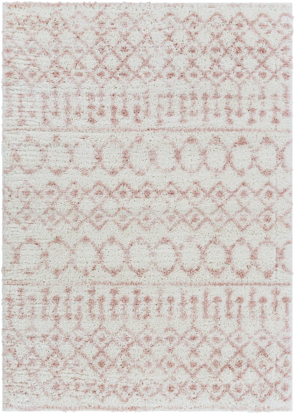 Saanjh Shaggy Global Plush Pile Pale Pink Rug - Image 9