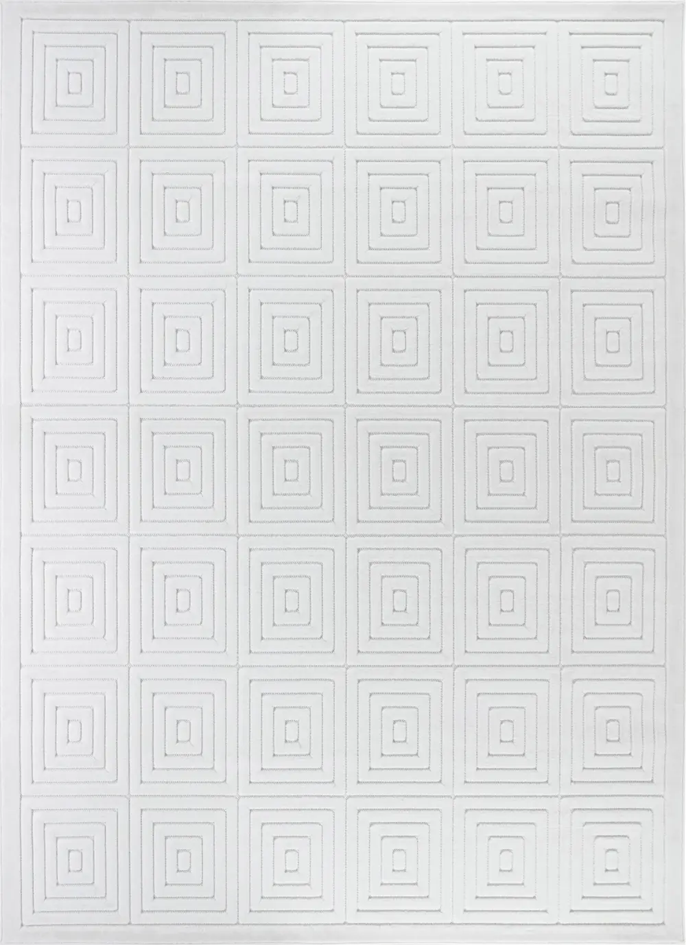 Sakura In- & Outdoor 3D High & Low Pile Textured White Rug - Image 5