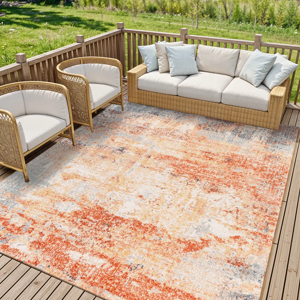 Samira In- & Outdoor Modern Burnt Orange Rug