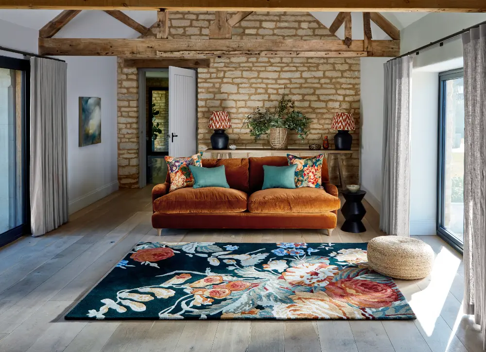 Sanderson Stapleton Park - Navy Burnt Orange 45318 Rug - Image 2