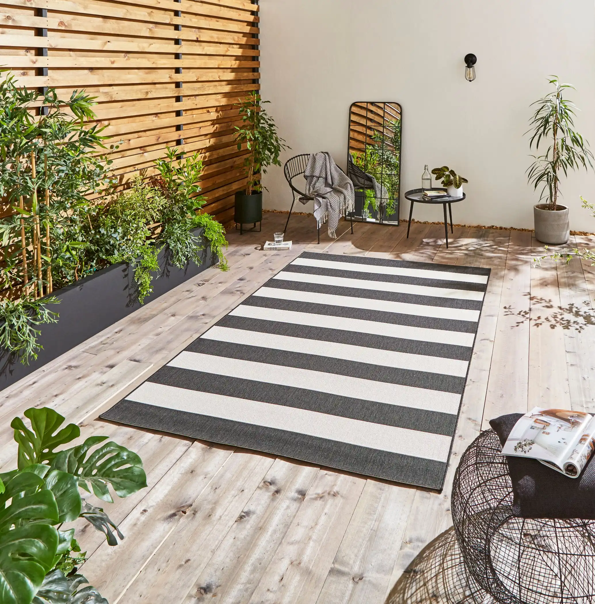 Santa Monica 48644 Black White Rug - Image 3