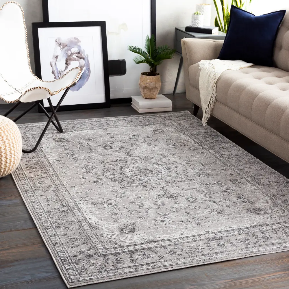 Sanvi Vintage Oriental Boho Charcoal Rug - Image 2