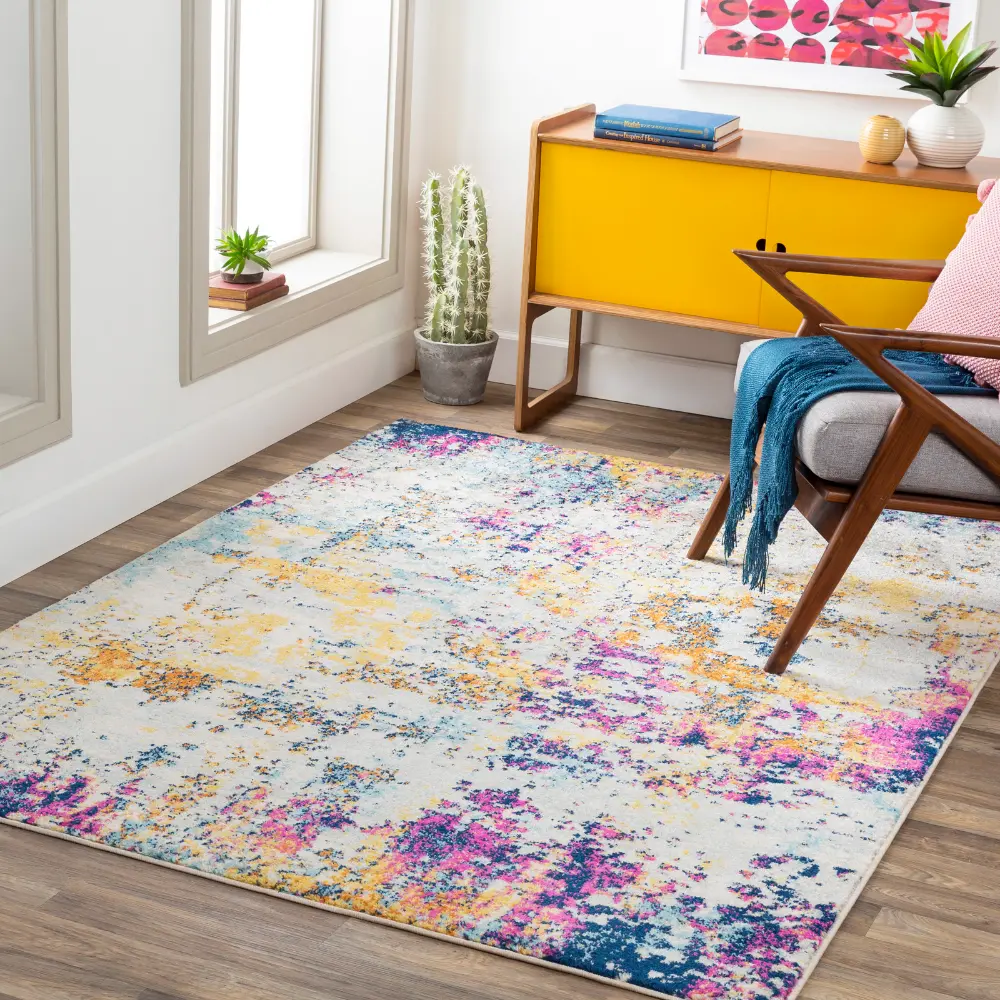 Sarah Abstract Rug Abstract Modern Marble Medium Grey Rug - Image 3