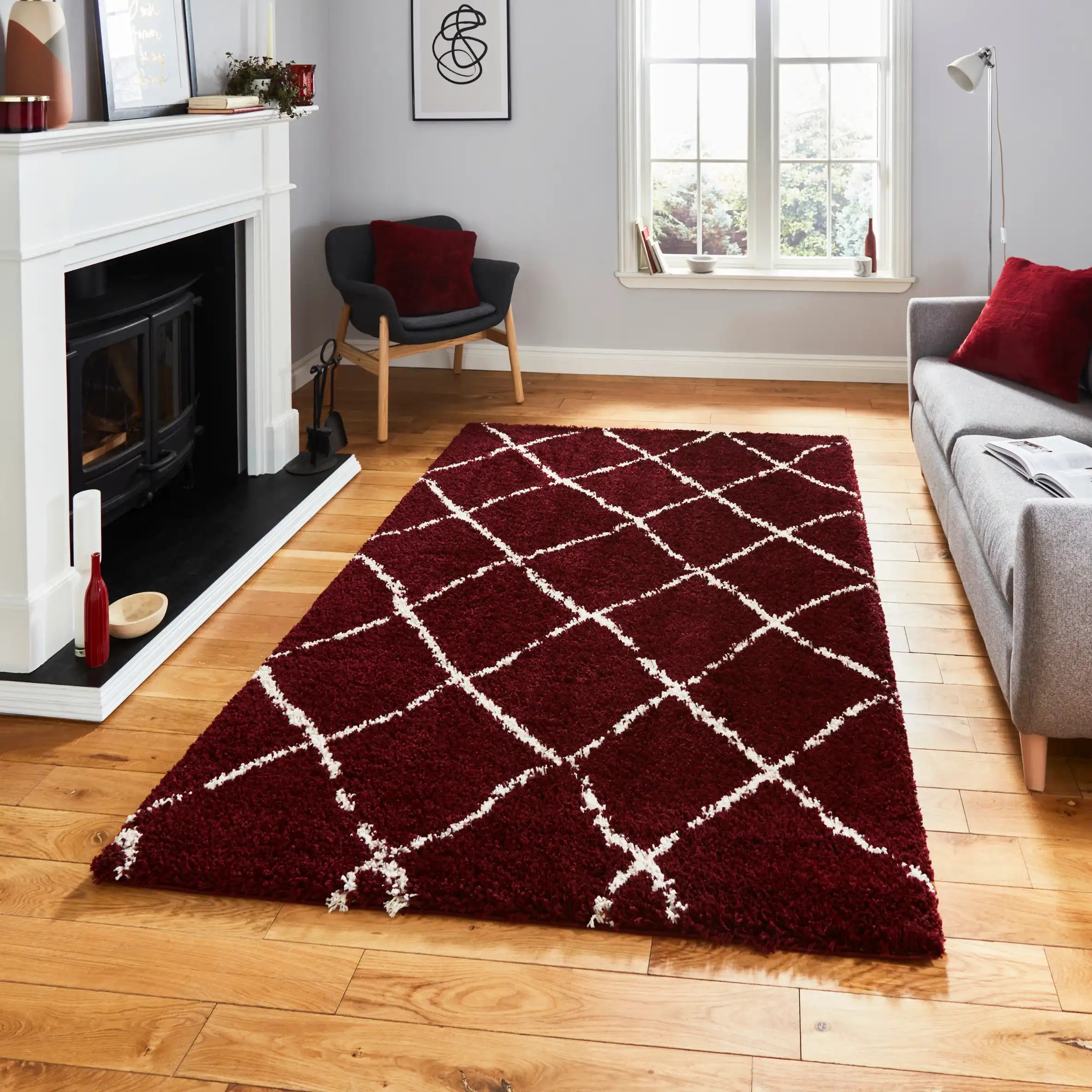 Scandi Berber G257 Red Cream Rug