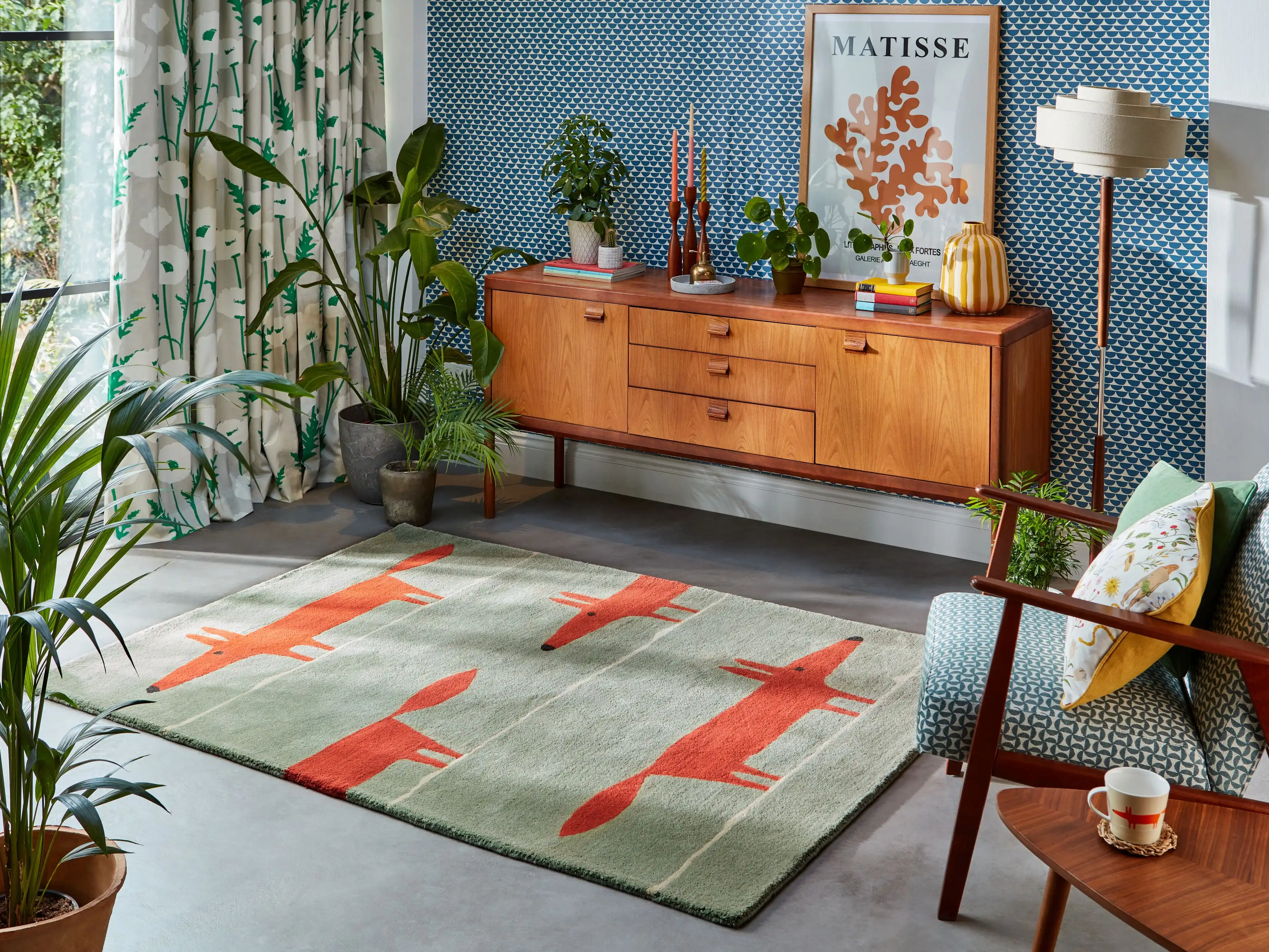 Scion Hand Tufted Mr Fox Mint Poppy 025313 Rug