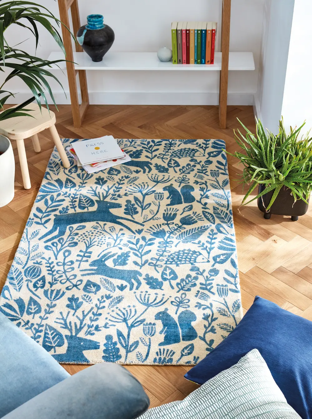 Scion Screen Printed Kelda Cobalt 023508 Rug - Image 2
