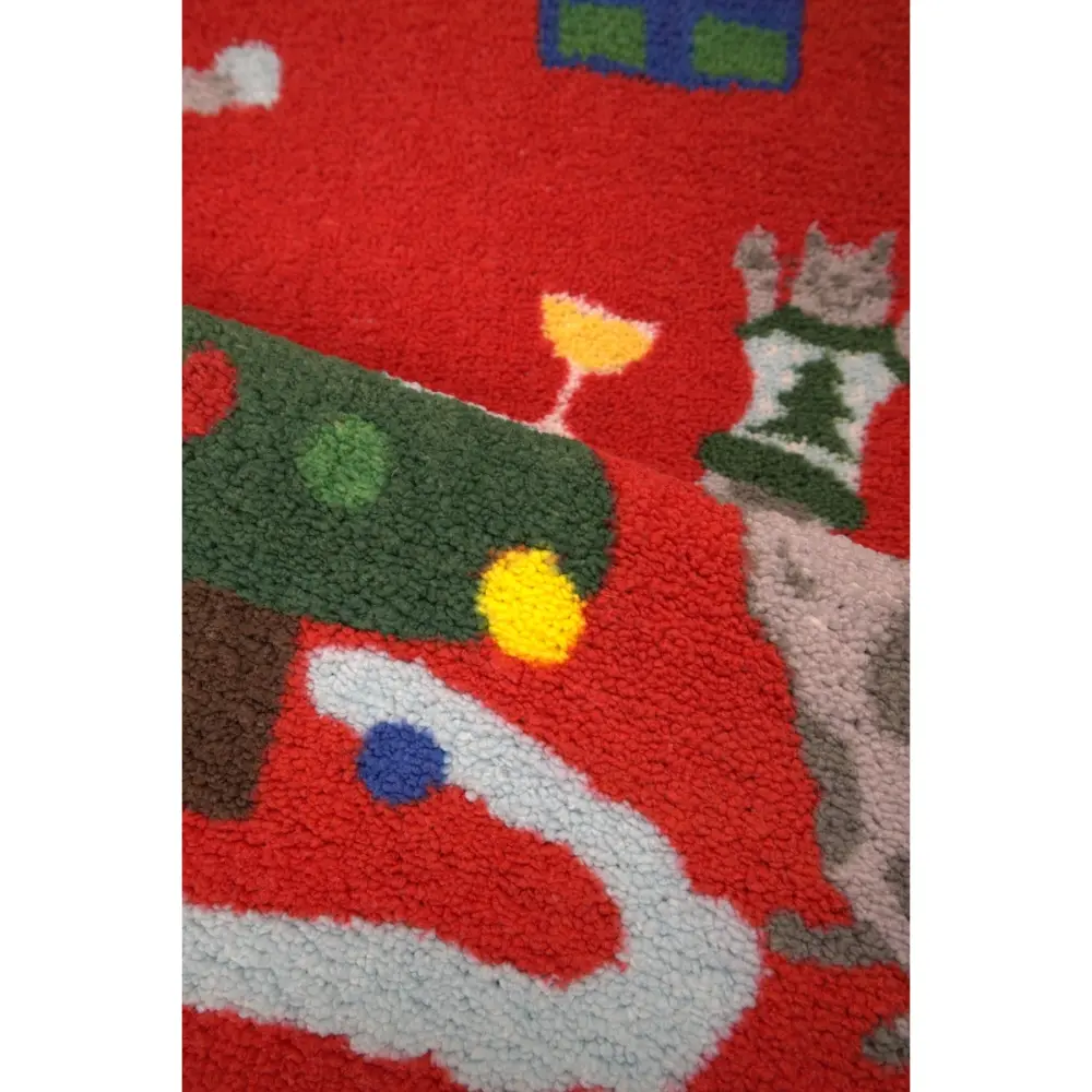 Seasonal Runners Multi Cats Red Washable - Image 4