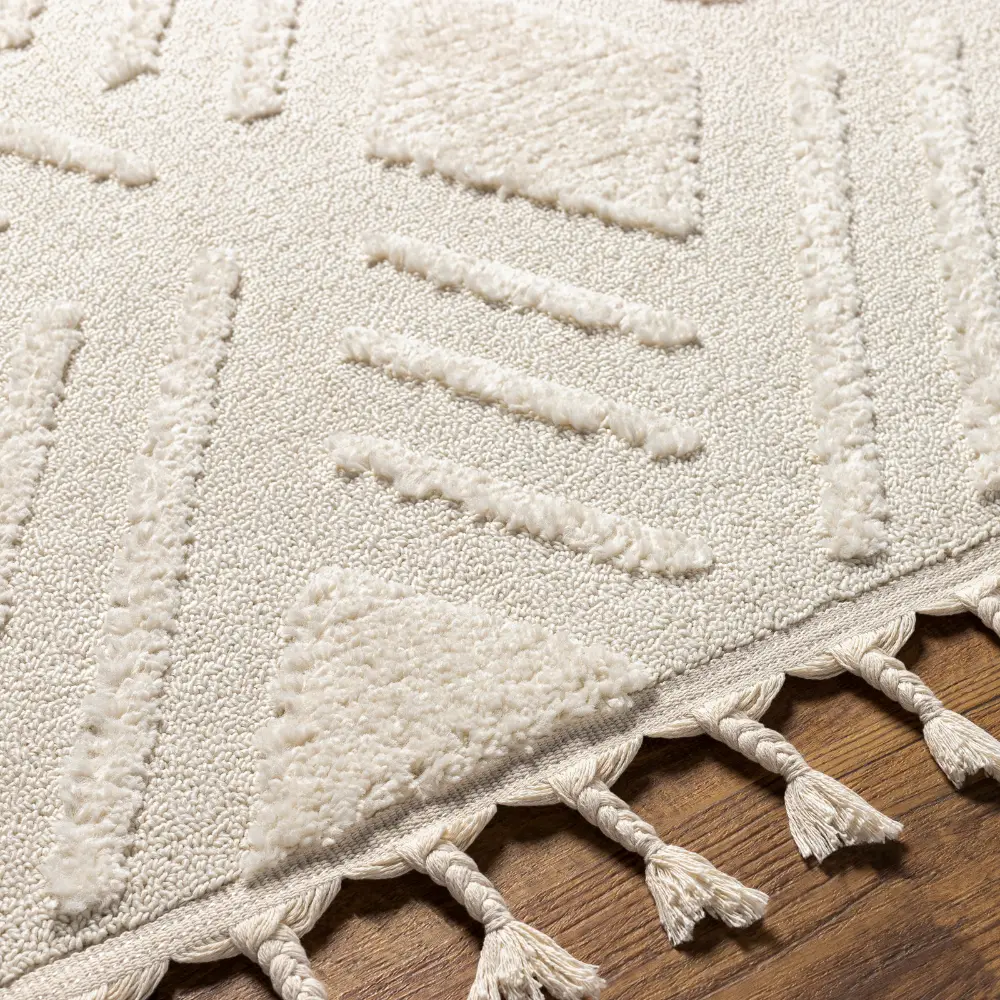 Selene Berber Geometric High Pile Ivory Rug - Image 2