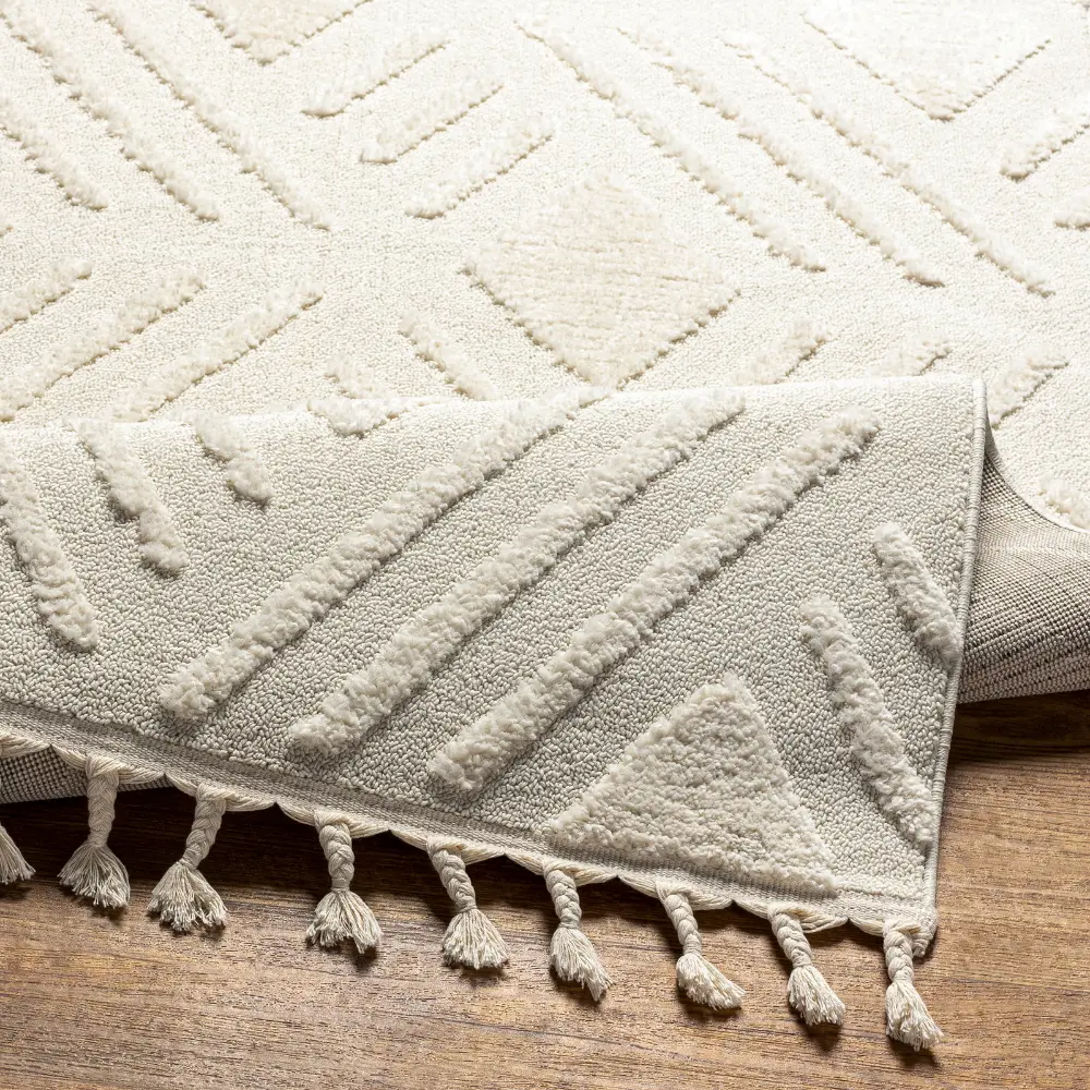 Selene Berber Geometric High Pile Ivory Rug - Image 5