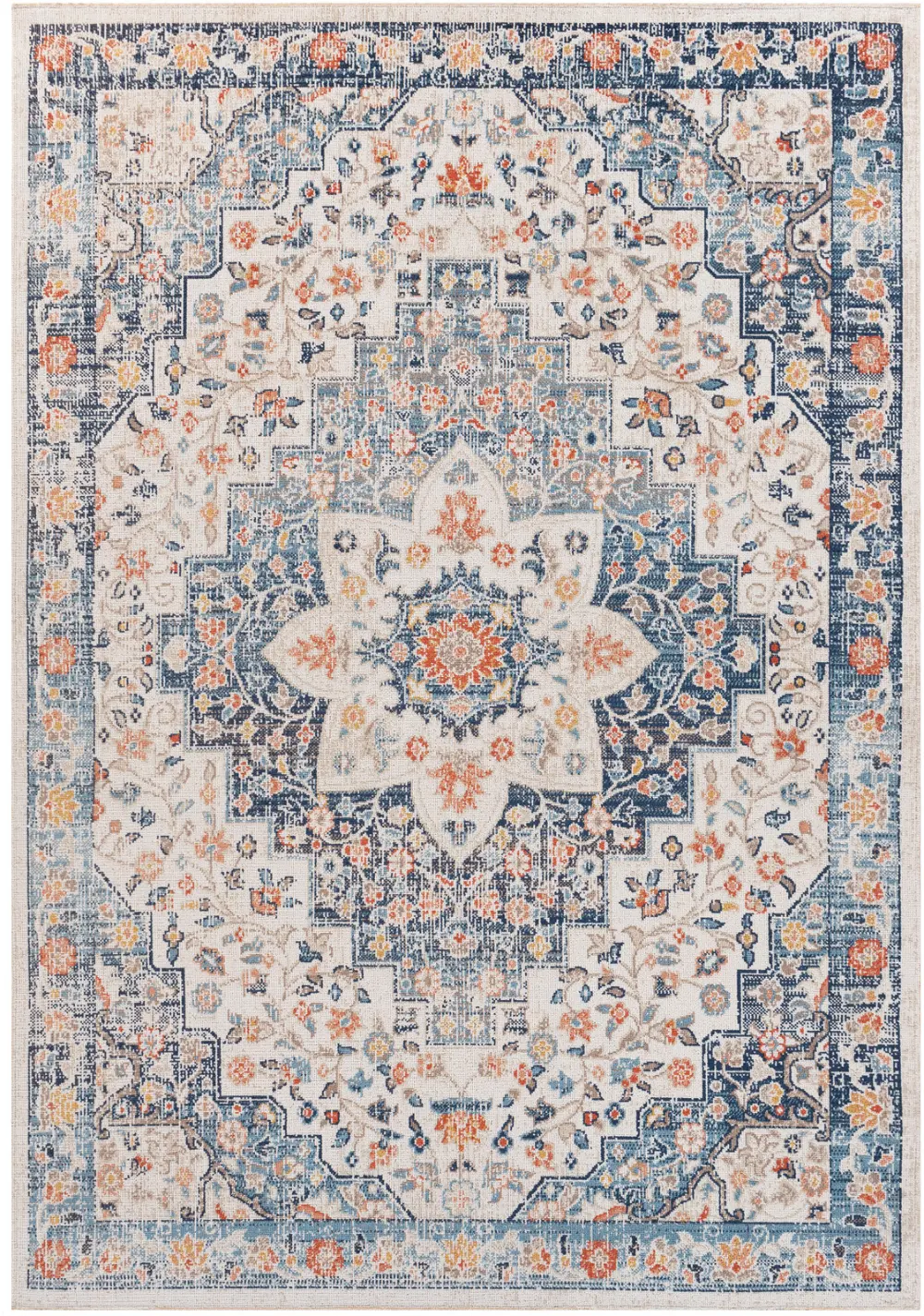 Selma In- & Outdoor Oriental Boho Dark Blue Rug - Image 4