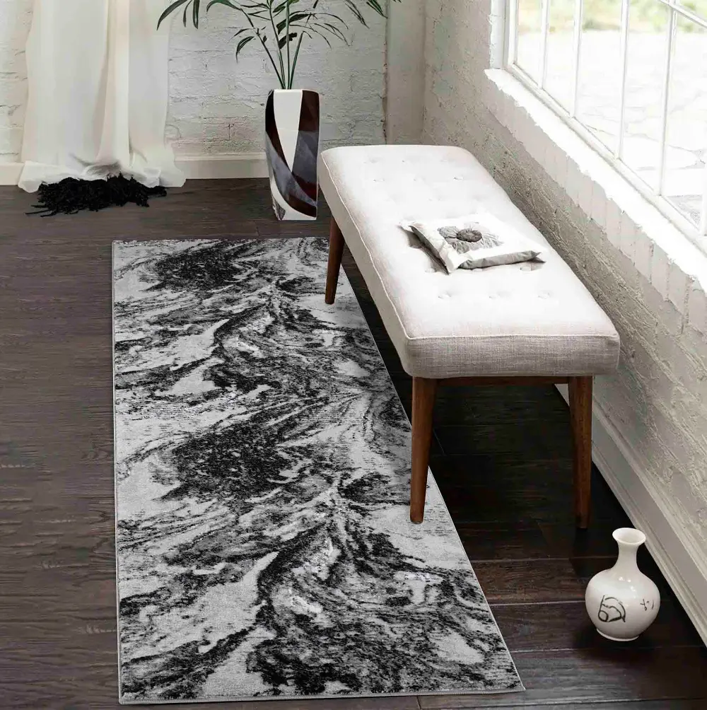 Serdim Serenity 268 Black Portrait Rug - Image 2