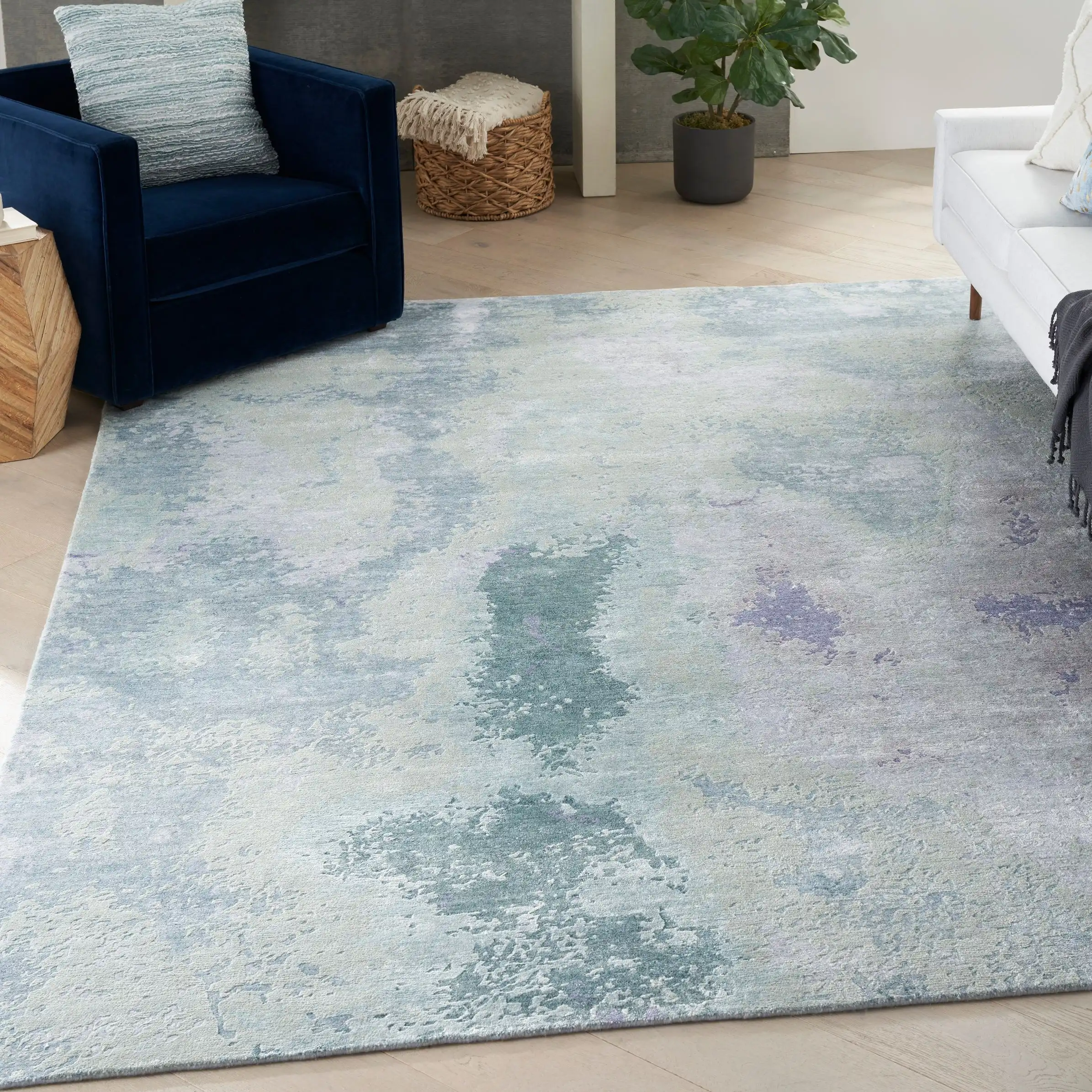 Silk Shadows SHA22 Blue Green Rug